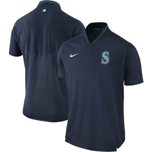 Men's Seattle Mariners Navy Authentic Collection Elite Performance Polo